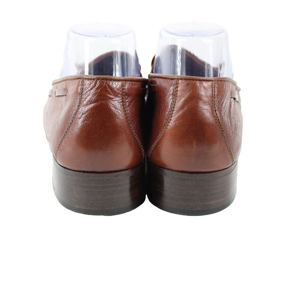 Gucci Sz 43.5? M Brown Tassle Leather Upper Fabric Inner Loafer Shoe - Picture 4 of 16